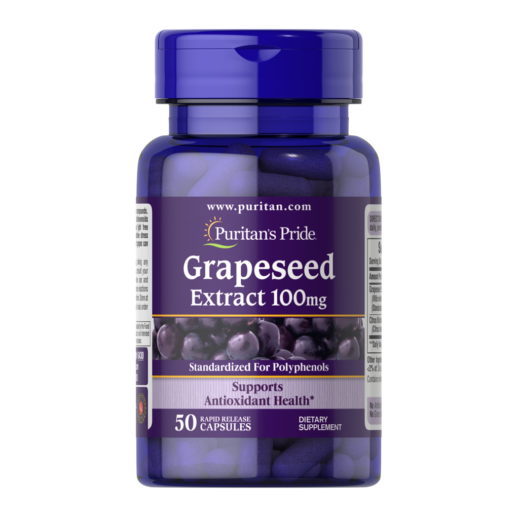 Puritan's Pride Grapeseed Extract 100 mg / 50 Capsules Puritan's Pride Grapeseed Extract 100 mg / 50 Capsules