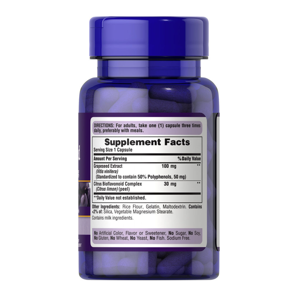 Puritan's Pride Grapeseed Extract 100 mg / 50 Capsules Puritan's Pride Grapeseed Extract 100 mg / 50 Capsules
