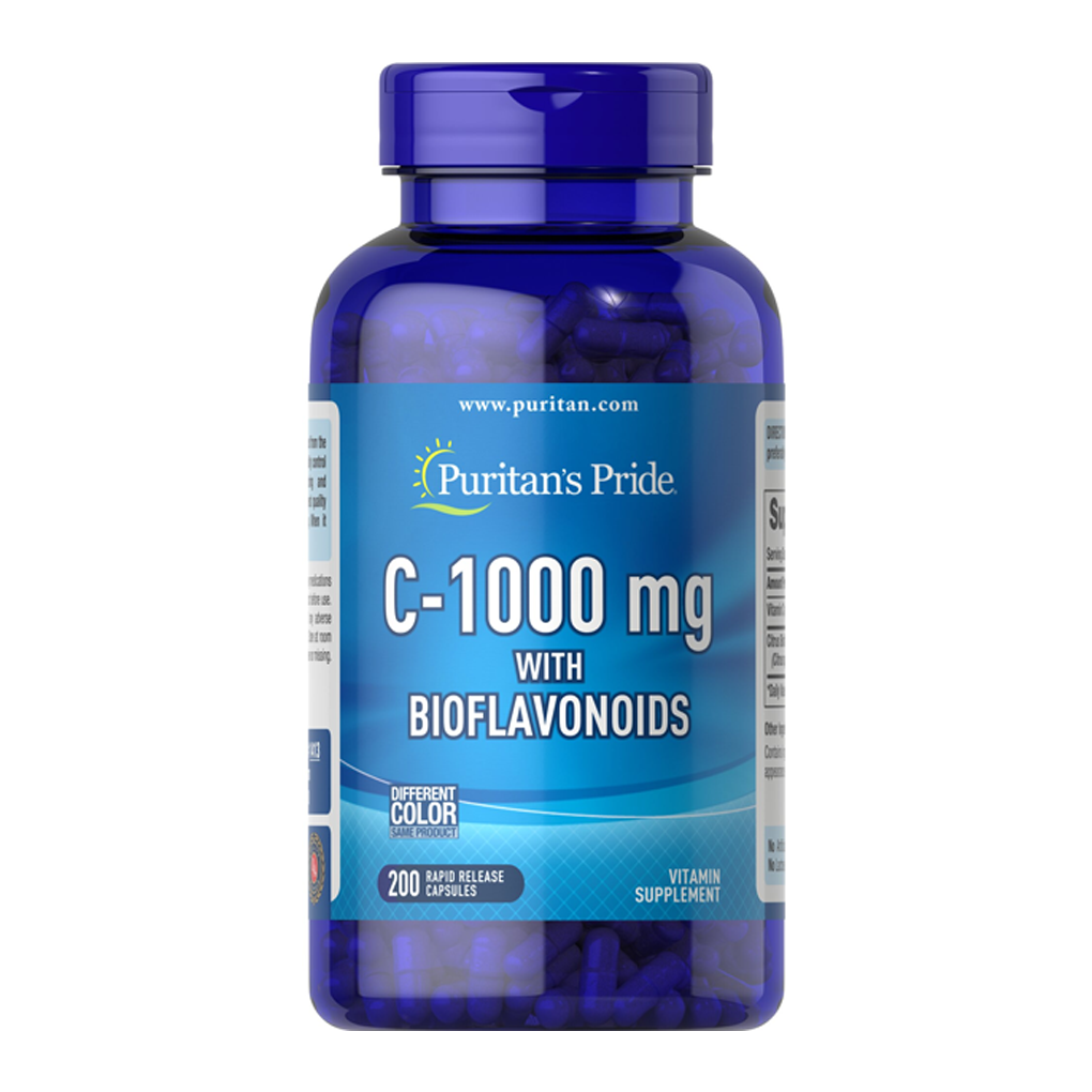 Puritan's Pride Vitamin C-1000 mg with Bioflavonoids / 200 Capsules Puritan's Pride Vitamin C-1000 mg with Bioflavonoids / 200 Capsules