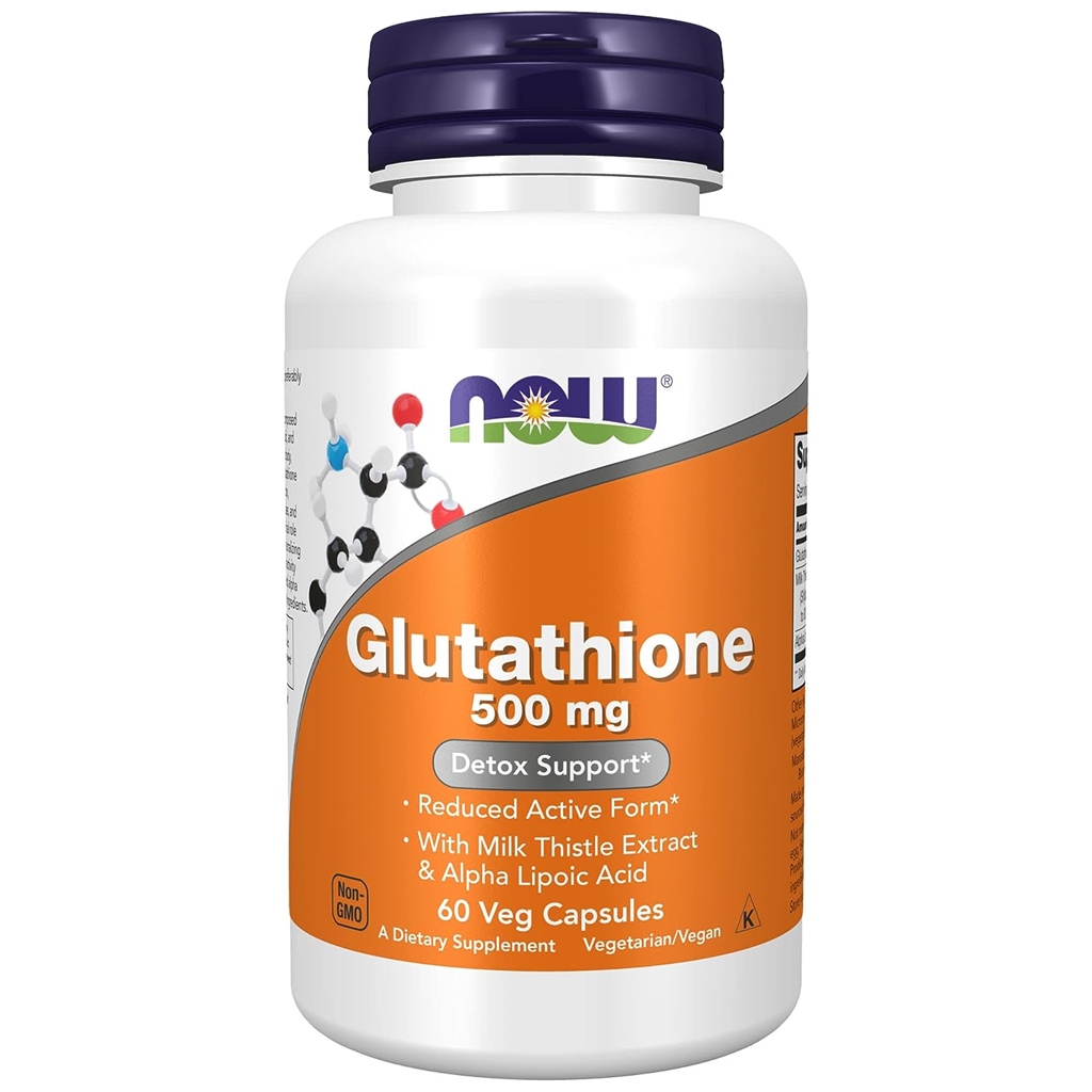 NOW Foods, Glutathione, 500 mg / 60 Veg Capsules (Plus Milk Thistle Extract & Alpha Lipoic Acid)