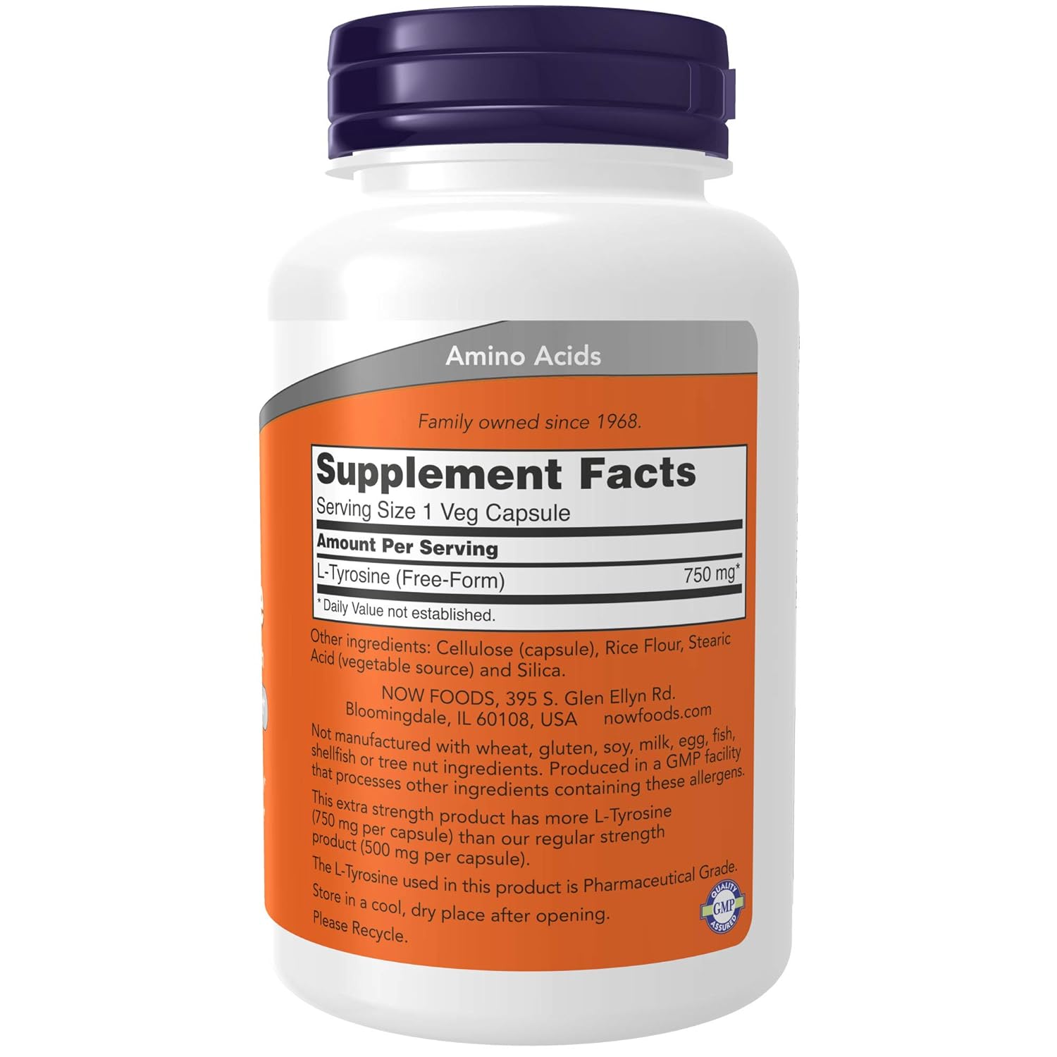 Now Foods L-Tyrosine 750 mg / 90 Veg Capsules Now Foods L-Tyrosine 750 mg / 90 Veg Capsules