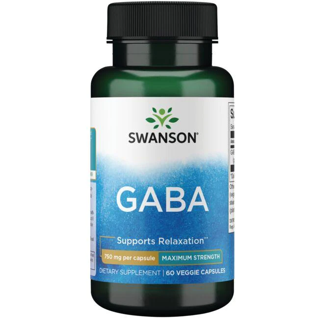 Swanson Ultra- GABA - Maximum Strength 750 mg / 60 Veg Caps