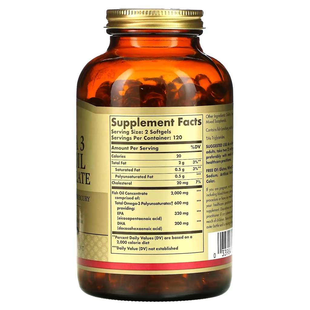 Solgar, Omega 3 Fish Oil Concentrate / 240 Softgels