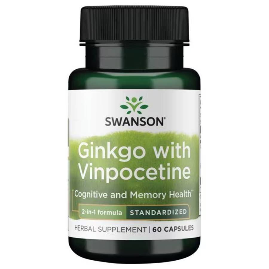 Swanson Superior Herbs  Ginkgo with Vinpocetine - Standardized / 60 Capsules