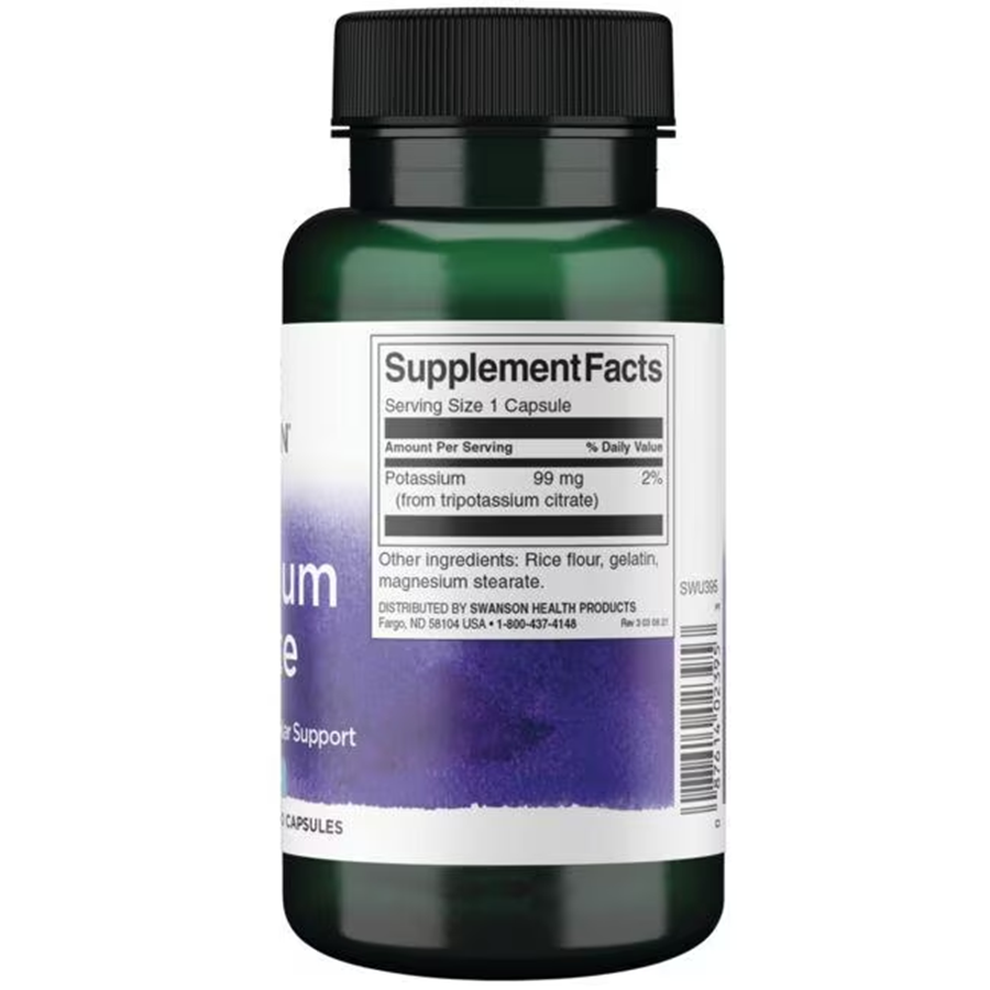 Swanson Ultra Potassium Citrate 99 mg / 120 Capsules Swanson Ultra Potassium Citrate 99 mg / 120 Capsules