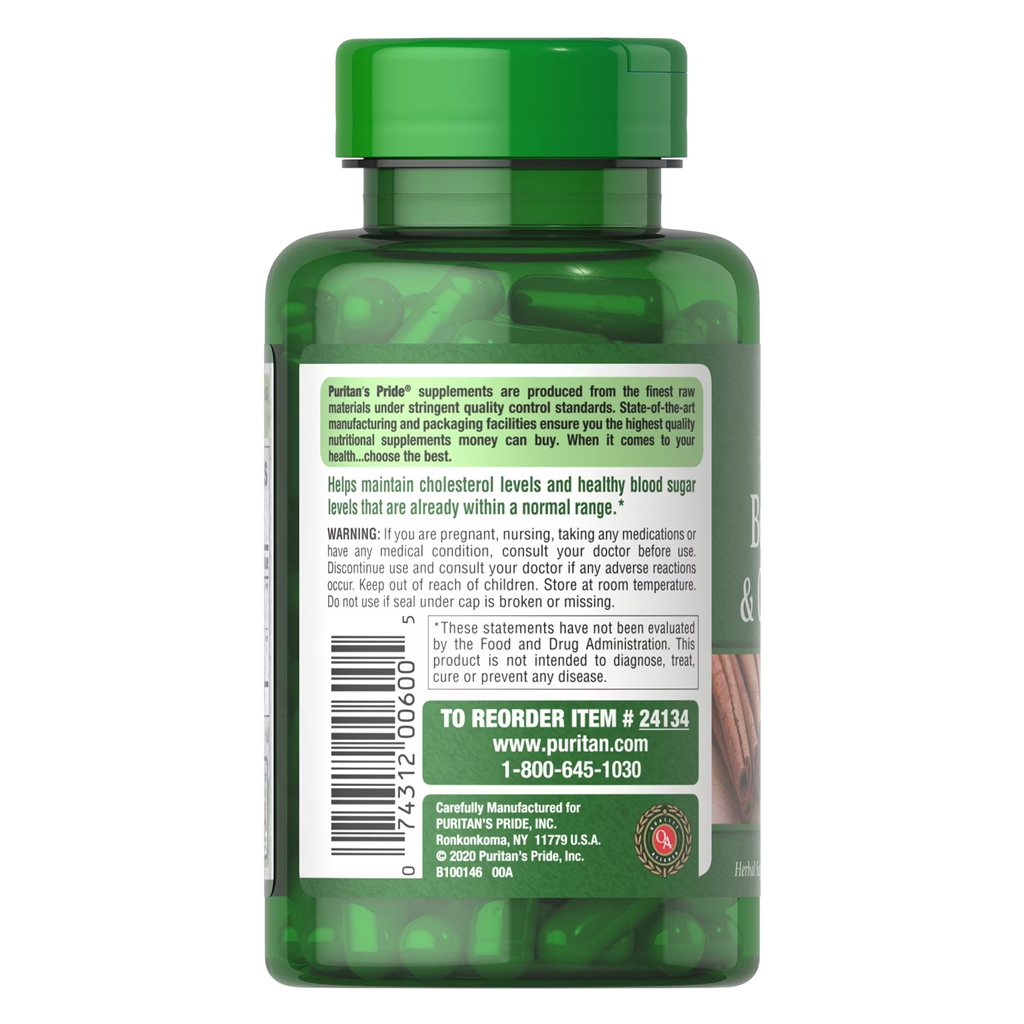 Puritan's Pride Berberine and Cinnamon / 120 Capsules Puritan's Pride Berberine and Cinnamon / 120 Capsules