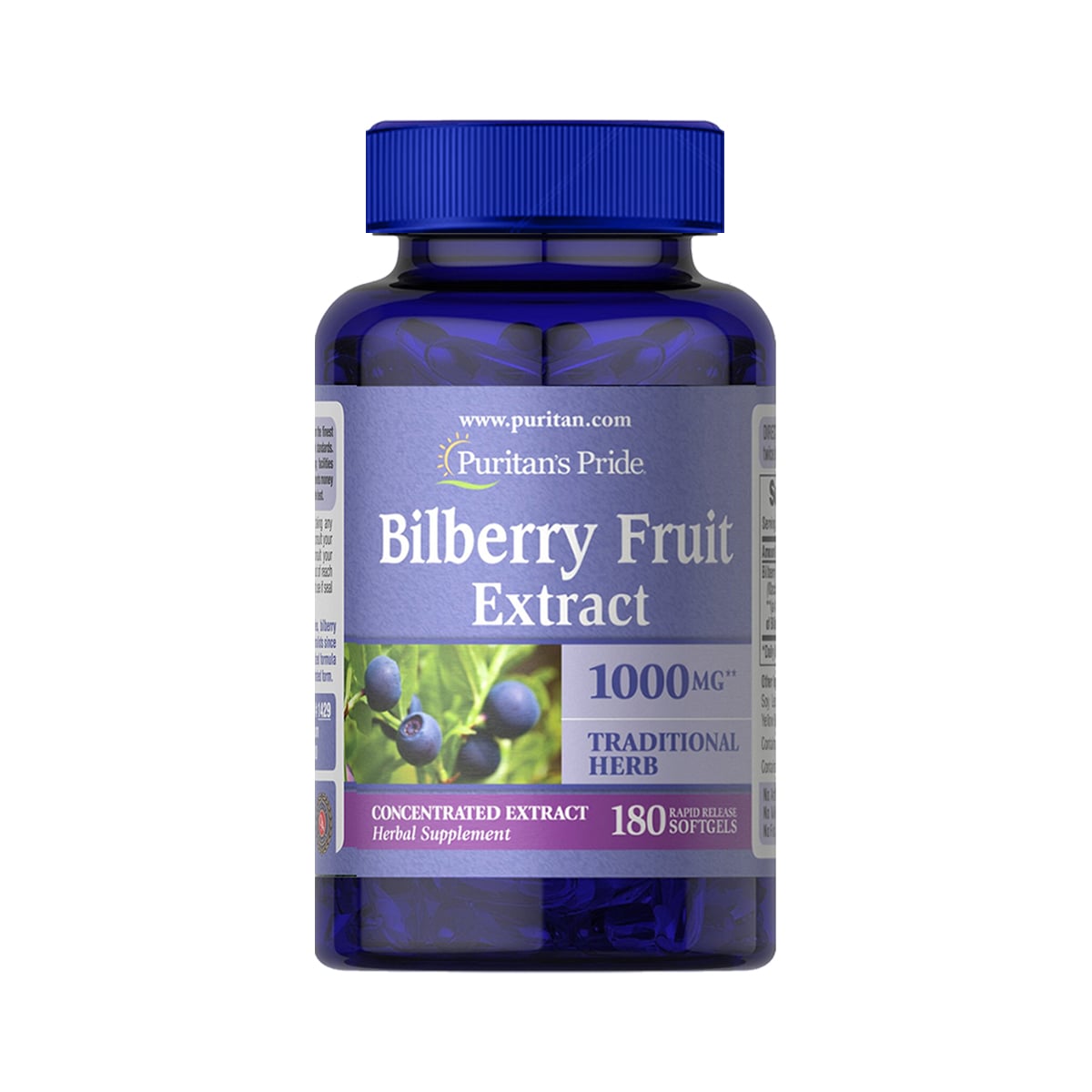 Puritan's Pride Bilberry 1000 mg / 180 Softgels Puritan's Pride Bilberry 1000 mg / 180 Softgels